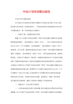 中央21项专项整治报告.docx