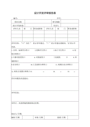 设计开发评审报告表.docx