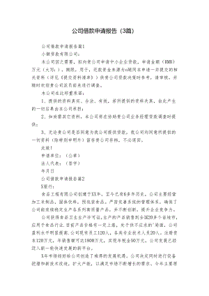公司借款申请报告（3篇）.docx