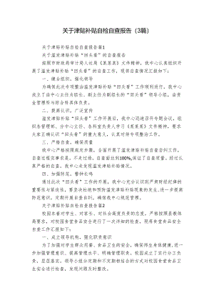 关于津贴补贴自检自查报告（3篇）.docx