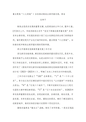重点聚焦“六大领域”！加快推动制造业高质量发展青岛这样干.docx