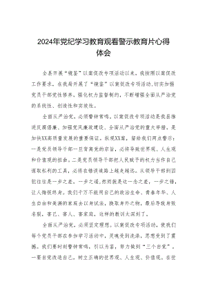 机关干部2024年党纪学习教育观看警示教育专题片心得体会六篇.docx