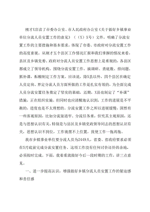 在全市乡镇事业单位分流人员安置工作会议上的讲话.docx