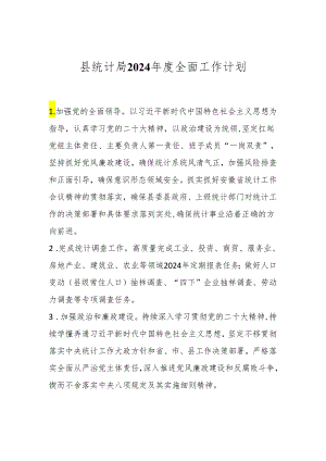 县统计局2024年度全面工作计划.docx