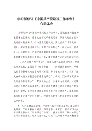 街道干部关于学习新修订《中国共产党巡视工作条例》心得体会交流发言十九篇.docx