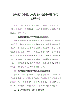 新修订《中国共产党纪律处分条例》心得体会发言稿11篇.docx