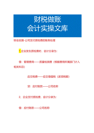 财会实操-公司支付质检费的账务处理.docx
