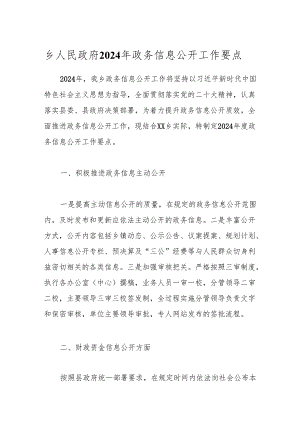 乡人民政府2024年政务信息公开工作要点.docx
