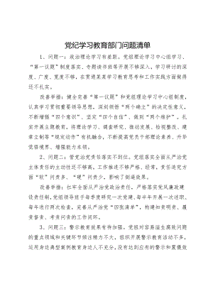 党纪学习教育问题清单（部门和个人含改善举措）.docx