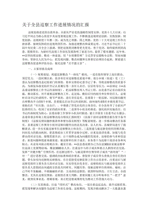 关于全县巡察工作进展情况的汇报.docx