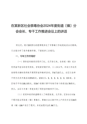 在某新区社会禁毒协会2024年度街道（镇）分会会长、专干工作推进会议上的讲话.docx