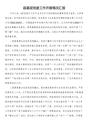 县基层党建工作开展情况汇报.docx