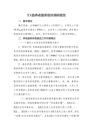 XX县养老服务现状调研报告.docx