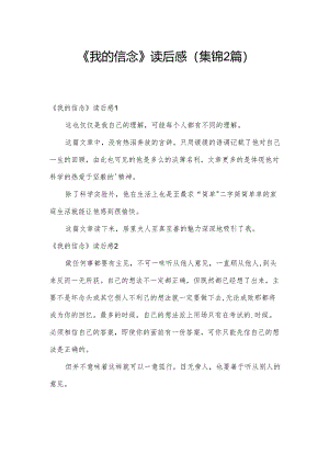 《我的信念》读后感（集锦2篇）.docx