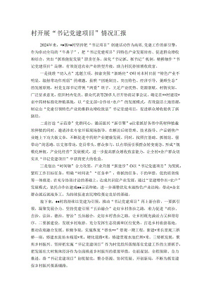 村开展“书记党建项目”情况汇报.docx