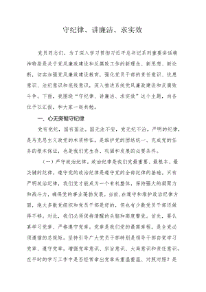 守纪律、讲廉洁、求实效.docx