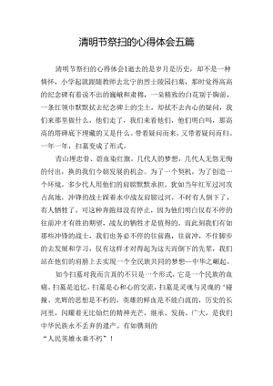 清明节祭扫的心得体会五篇.docx
