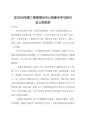 在2024年第二季度理论中心组集中学习研讨会上的发言.docx