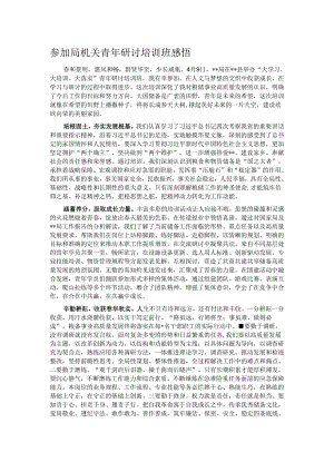 参加局机关青年研讨培训班感悟.docx