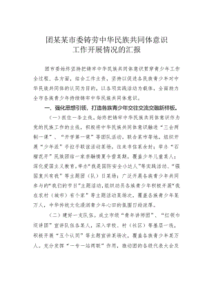 团某某市委铸劳中华民族共同体意识工作开展情况的汇报.docx