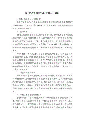 关于民办职业学校自查报告（3篇）.docx