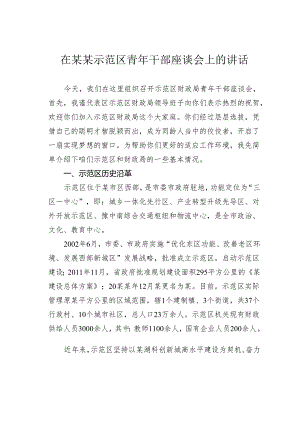 在某某示范区青年干部座谈会上的讲话.docx