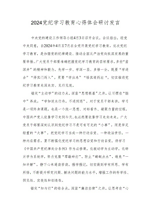 2024党纪学习教育纪律教育研讨发言 共八篇.docx