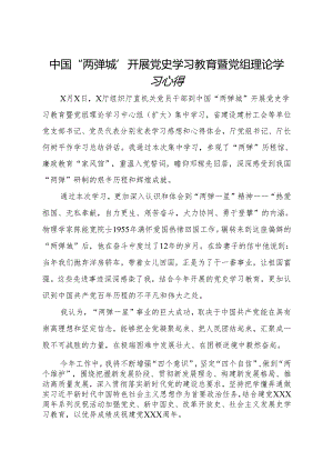 中国“两弹城”开展党史学习教育暨党组理论学习心得.docx