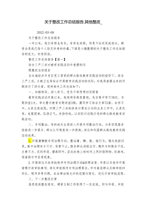 关于整改工作总结报告_其他整改_.docx