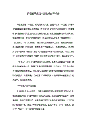 护理发展规划中期客观自评报告.docx