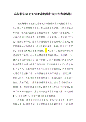 先进基层党组织考察材料（毛家圪堵村）.docx