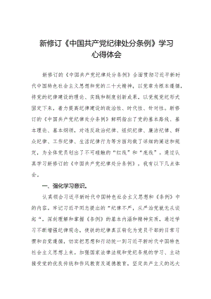党员干部学习2024年新修订中国共产党纪律处分条例心得体会九篇.docx