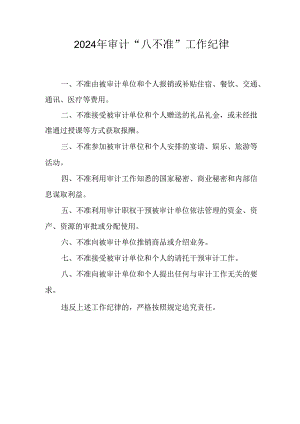 2024年审计“八不准”工作纪律.docx