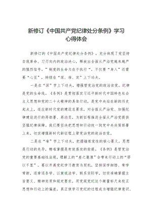 党员关于2024新版《中国共产党纪律处分条例》的学习感悟十三篇.docx