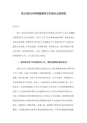 在公司2024年党建宣传工作会议上的讲话.docx