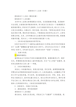 国培培训个人总结（31篇）.docx