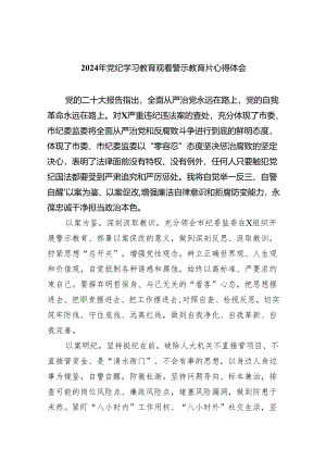 2024年党纪学习教育观看警示教育片心得体会七篇供参考.docx
