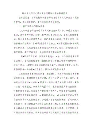 群众身边不正之风和突出问题集中整治强调要求.docx