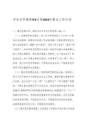市生态环境局XX分局2024年重点工作计划.docx