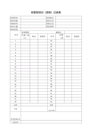 安管部培训（签到）记录表.docx
