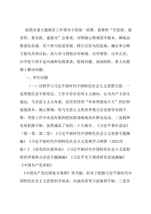 主题教育专题民主生活会个人发言提纲（新六个方面）.docx