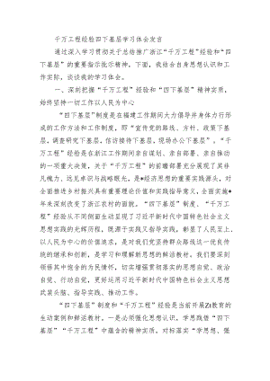 千万工程经验四下基层学习体会发言.docx