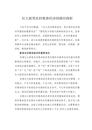 壮大新型农村集体经济的路径探析.docx