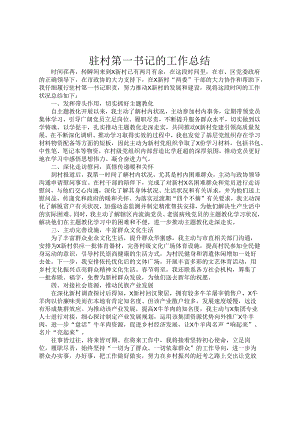 驻村第一书记的工作总结.docx