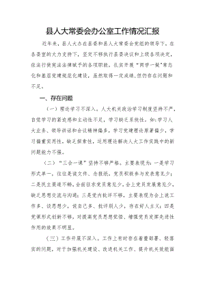 人大常委会办公室工作情况汇报（向省委巡视组汇报）.docx