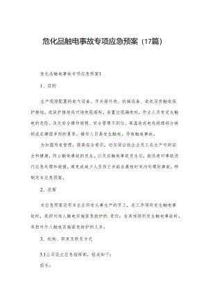 危化品触电事故专项应急预案（17篇）.docx