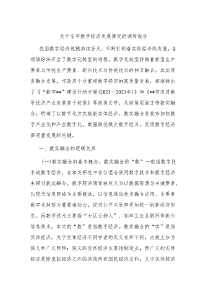 关于全市数字经济发展情况的调研报告.docx