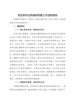 党支部书记抓基层党建工作述职报告.docx