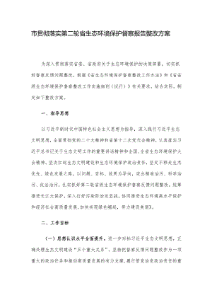 市贯彻落实第二轮省生态环境保护督察报告整改方案.docx