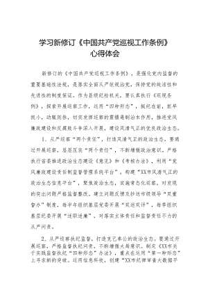 2024版中国共产党巡视工作条例的学习心得体会(五篇).docx